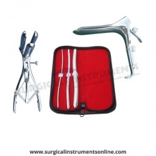 Hegar uterine dilator 3 pieces set,3-4, 7-8, 13-14, mathieu speculum, grave large